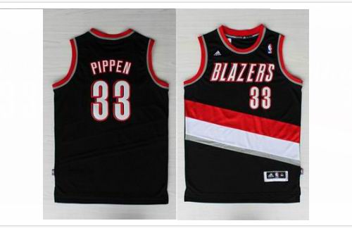 Portland Trail blazers Scottie Pippen 33 black NBA basketball jersey