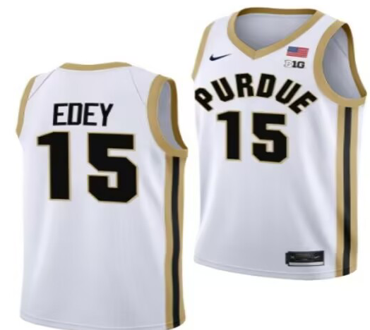 Men’s #15 Zach Edey Purdue Boilermakers College Basketball Jersey