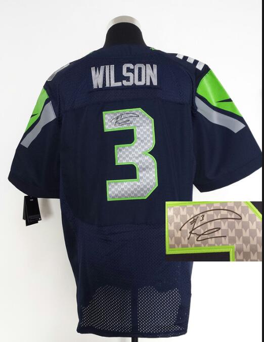 Nike Seattle Seahawks 3 Wilson Signature Football Jersey-003