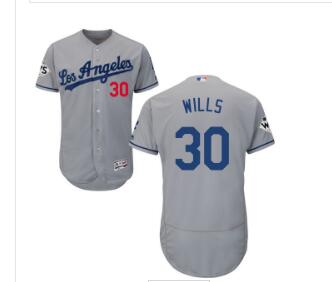 Men's Los Angeles Dodgers #30 Maury Wills  Flexbase Authentic Collection 2017 World Series Bound Stitched MLB Jersey