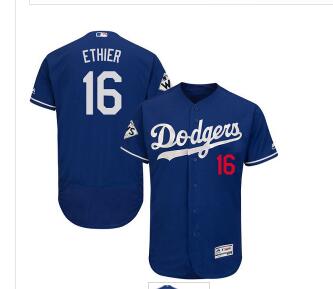 Men's Los Angeles Dodgers #16 Andre Ethier  Flexbase Collection 2017 World Series Bound Stitched MLB Jersey-002