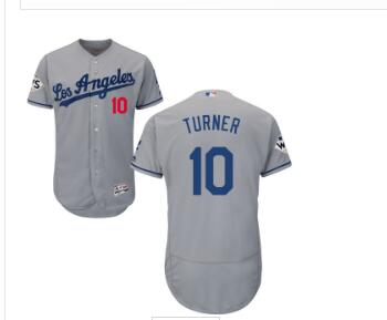 Men's Los Angeles Dodgers #10 Justin Turner  2017 World Series Bound Stitched MLB Jersey-001
