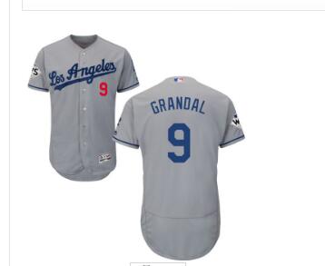 Men's Los Angeles Dodgers #9 Yasmani Grandal  2017 World Series Bound Stitched MLB Jersey