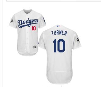 Men's Los Angeles Dodgers #10 Justin Turner  2017 World Series Bound Stitched MLB Jersey-003