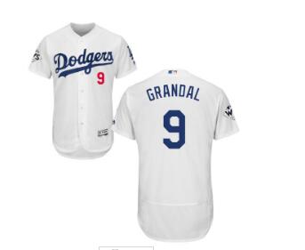 Men's Los Angeles Dodgers #9 Yasmani Grandal  2017 World Series Bound Stitched MLB Jersey