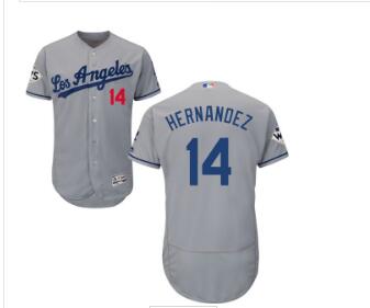 Men's Los Angeles Dodgers #14 Enrique Hernandez Flexbase Authentic Collection 2017 World Series Bound Stitched MLB Jersey