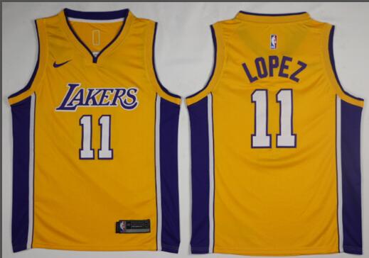 Nike Los Angeles Lakers 11 Brook Lopez Basketball Jersey-001