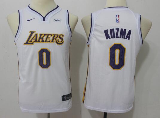 Youth Kids 2017 Draft Los Angeles Lakers#0 Kyle Kuzma Yellow Nike NBA jersey