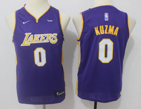 Youth Kids 2017 Draft Los Angeles Lakers#0 Kyle Kuzma Yellow Nike NBA jersey