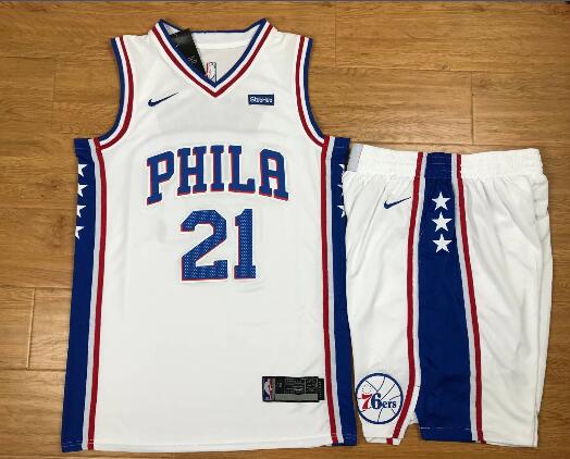Philadelphia 76ers #21 Joel Embiid NEW Blue Stitched NBA Men Basketball Suits-001