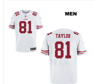 Mens Nike San Francisco 49ers #81 Trent Taylor Stitched  Elite Football Jersey-001