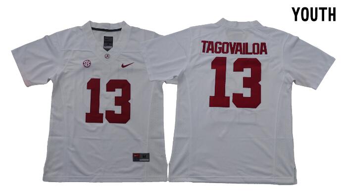 2018 Youth Alabama Crimson Tide  13 Tua Tagovailoa Football Jersey-003