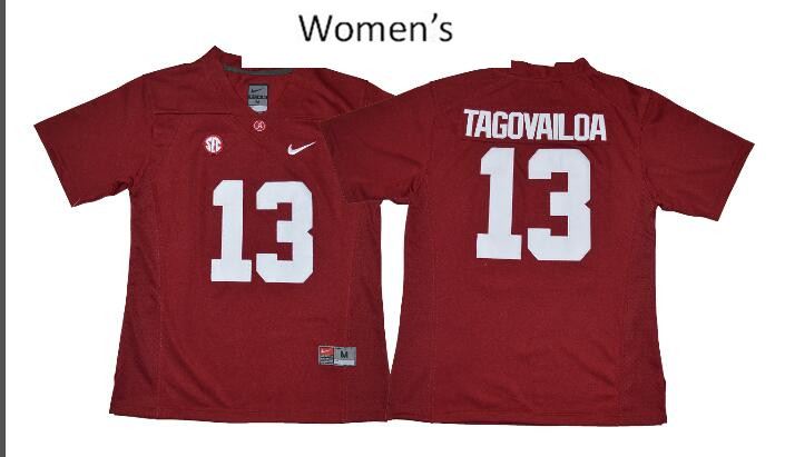 2018 New Women's Alabama Crimson Tide  13 Tua Tagovailoa Football Jersey-001