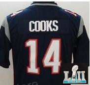 2018 Super Bowl Patch Men's New England Patriots #14 Brandin Cooks Stitched NFL Nike Jersey-005