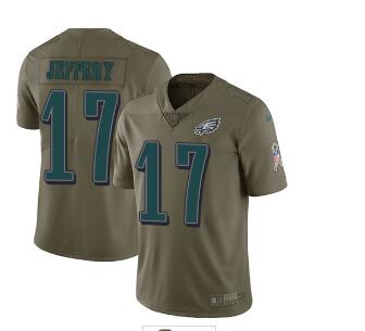Nike Philadelphia Eagles #17 Alshon Jeffery Olive Men's Stitched NFL Limited 2017 Salute To Service Jersey