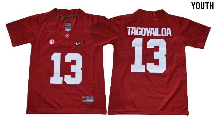 Alabama Crimson Tide Youth13 Tua Tagovailoa Football Jersey-001