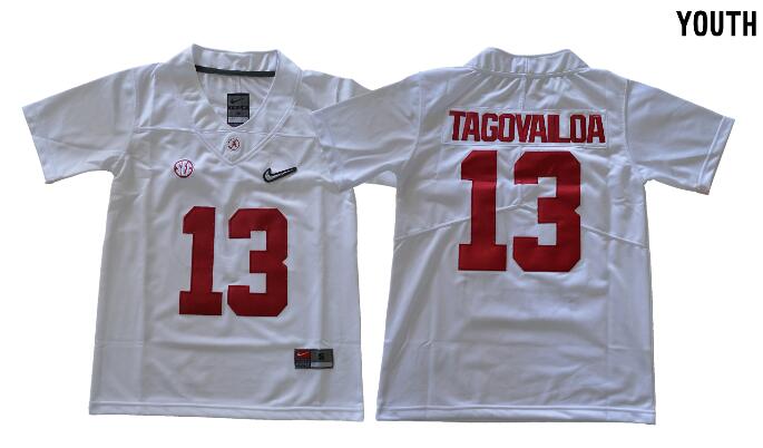 Alabama Crimson Tide Youth13 Tua Tagovailoa Football Jersey-002