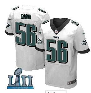 Nike Philadelphia Eagles #56 Chris Long White 2018 Super Bowl LII Elite Jersey