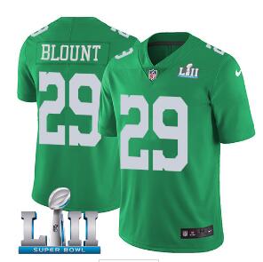 Men's Nike Eagles #29 LeGarrette Blount Green Super Bowl LII Stitched NFL Limited Rush Jersey