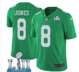 Men's Nike Eagles #8 Donnie Jones Green Super Bowl LII Stitched NFL Limited Rush Jersey