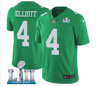 Men's Nike Eagles #4 Jake Elliott Green Super Bowl LII Stitched NFL Limited Rush Jersey