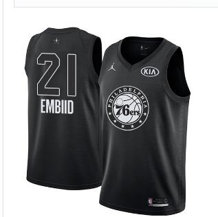Nike 76ers #21 Joel Embiid Black NBA Jordan Swingman 2018 All-Star Game Jersey