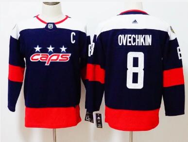 Men's Washington Capitals #8 Alexander Ovechkin Navy Blue 2018 Stadium Series Stitched NHL Hockey Jersey