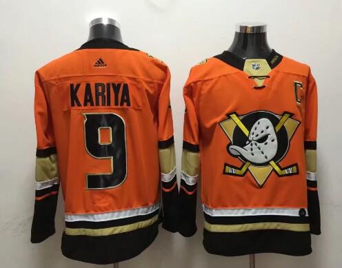 2018 Adidas Anaheim Ducks 9 Paul Kariya  Orange Men ice hockey nhl jerseys