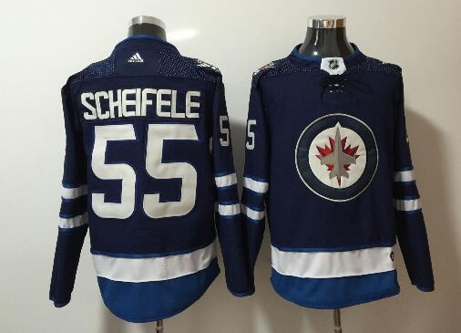 Youth Kids Adidas Jets #55 Mark Scheifele Navy Blue Home Stitched NHL Jersey