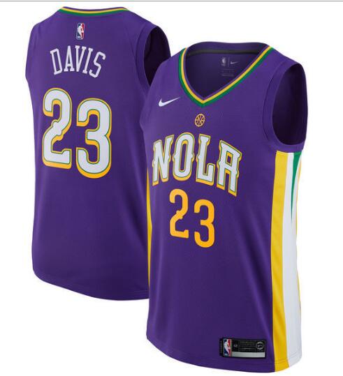 Nike New Orleans Pelicans #23 Anthony Davis Purple NBA Swingman City Edition Jersey