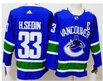 Adidas Vancouver Canucks 33 H.SEDIN blue hockey jersey