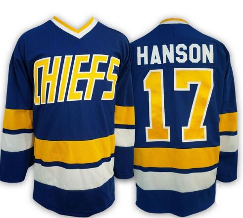 17 Hanson Brothers Jersey Charlestown Chiefs Ice Hockey Jersey  All Stitched