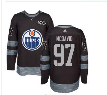 Oilers #97 Connor McDavid Black 1917-2017 100th Anniversary Stitched NHL Jersey