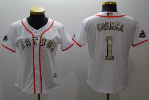 Women's Jose Altuve Alex Bregman George Springer Justin Verlander Carlos Correa White 2018 Gold Program Jerseys