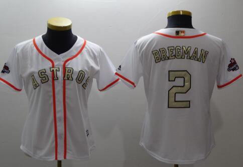 Women's Jose Altuve Alex Bregman George Springer Justin Verlander Carlos Correa White 2018 Gold Program Jerseys