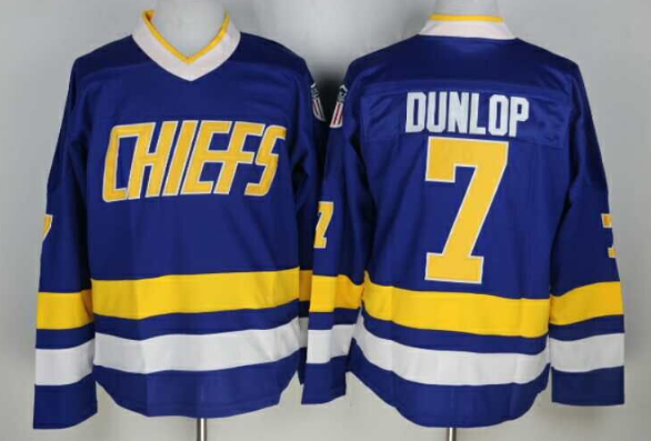 The Movie Charlestown Chiefs 7 Francine Dunlop White or Blue Movie Hockey Jersey As Picture-002