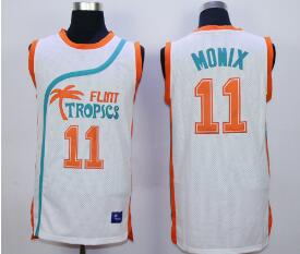 Flint Tropics 11 Ed Monix Teal Semi Pro Movie Stitched Basketball Jersey