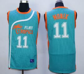 Flint Tropics 11 Ed Monix Teal Semi Pro Movie Stitched Basketball Jersey