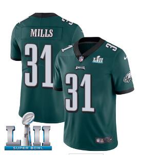 Men's Nike Eagles #31 Jalen Mills  Super Bowl LII Stitched NFL Vapor Untouchable Limited Jersey-002