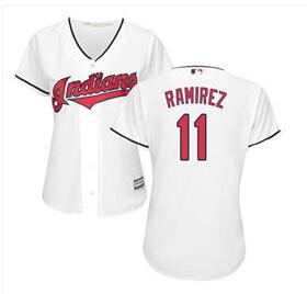 Women's Cleveland Indians #11 Jose Ramirez  Stitched MLB Jersey-001