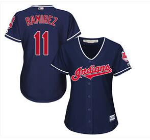 Women's Cleveland Indians #11 Jose Ramirez  Stitched MLB Jersey-002