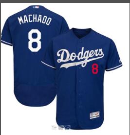 Men's Los Angeles Dodgers Manny Machado 8# Majestic  Flex Base Player Jersey-001