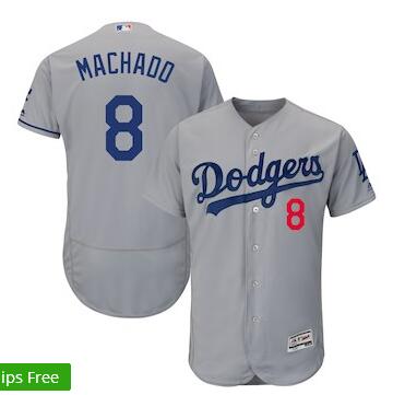 Men's Los Angeles Dodgers Manny Machado 8# Majestic  Flex Base Player Jersey-002