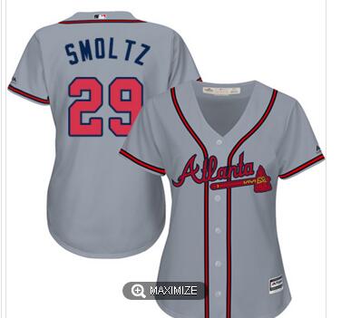 Women's John Smoltz Replica Majestic Jersey-003