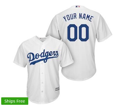 Men's Los Angeles Dodgers Majestic  Home Cool Base Custom Jersey-001