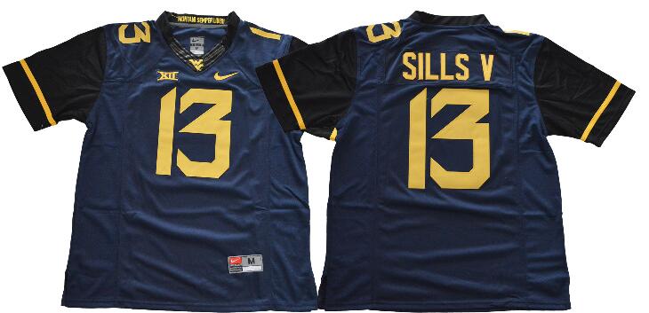 West Virginia Mountaineers  13 David Sills V NCAA College Men Football Jersey-002