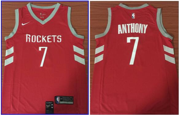 Men  Houston Rockets 7 Carmelo Anthony Basketball Jersey-002