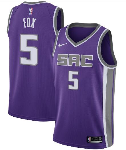 Men's Sacramento Kings #5 De'Aaron Fox  Jersey