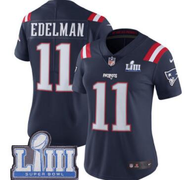 Women's New England Patriots #11 Julian Edelman 2019 Super Bowl LIII Bound Limited Jersey-002