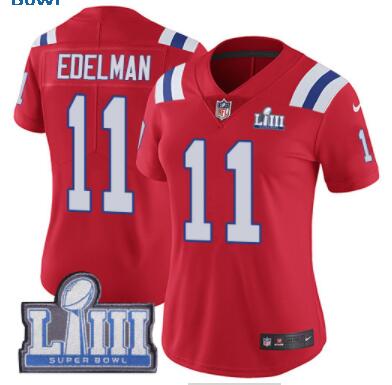 Women's New England Patriots #11 Julian Edelman 2019 Super Bowl LIII Bound Limited Jersey-004